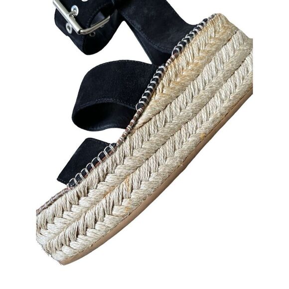 Rag & Bone Tara Black Suede Espadrille Platforms size 38.5 US 8.5 - Picture 11 of 13